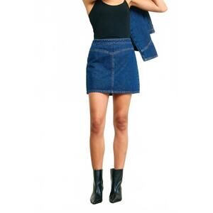 NEW RAISONNEL mable denim mini skirt in dark wash